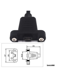 Kework 0.3 Meter Micro USB Extension Cable, 90 Degree Right Angle Micro USB 5 Pin Male to Micro USB Female Screw Mount Extender Cable (R-Micro USB)  - Image 3