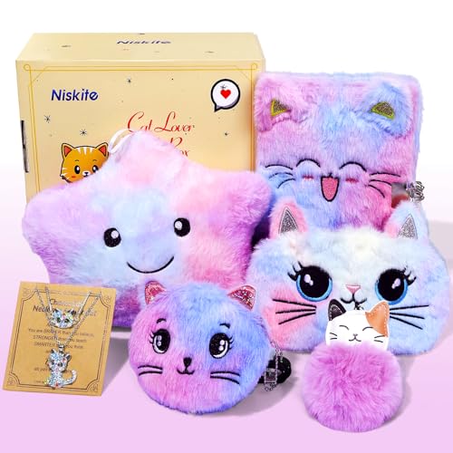 Niskite Cat Lover Gifts For Girls: Cat Themed Gift Set For 4 5 6 7 8 9 10 Year Old Girls - Perfect Christmas Birthday Gift Ideas - Image 1