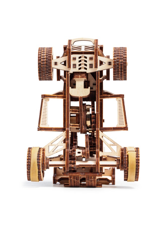 DROVO Wooden 3D Puzzle Buggies "Fury Road" – 2 DIY Off-Road Racing Models with Wind-Up Motor | Mechanical Mad Max Kit for Kids, Teens & Adults - Image 5