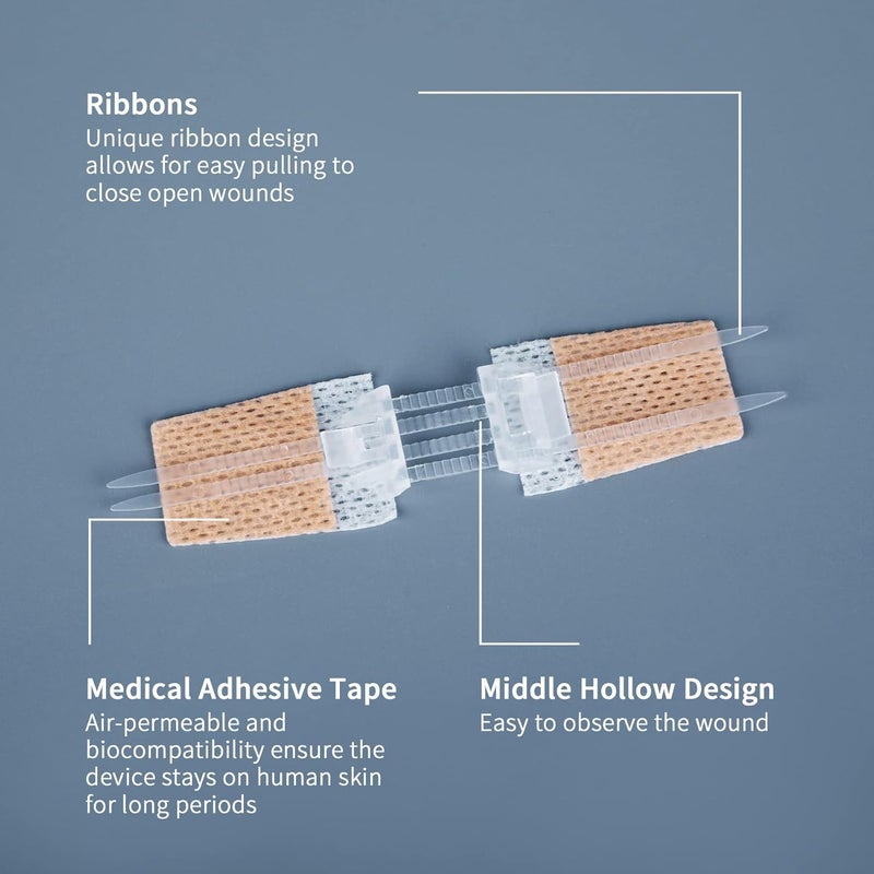 SEABIRD Zip Stitch Wound Closure Kit Butterfly BandagesQuick Clot for Easy Use Surgical QualityEmergency Laceration Closures Strips SutureFree Surgical Repairment First Aid Wound Care Yellow 4 - Image 2