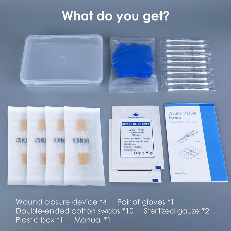 SEABIRD Zip Stitch Wound Closure Kit Butterfly BandagesQuick Clot for Easy Use Surgical QualityEmergency Laceration Closures Strips SutureFree Surgical Repairment First Aid Wound Care Yellow 4 - Image 5