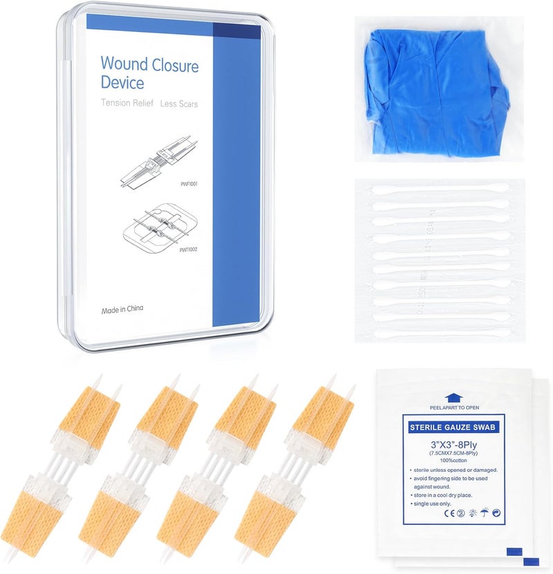SEABIRD Zip Stitch Wound Closure Kit Butterfly BandagesQuick Clot for Easy Use Surgical QualityEmergency Laceration Closures Strips SutureFree Surgical Repairment First Aid Wound Care Yellow 4 - Image 1