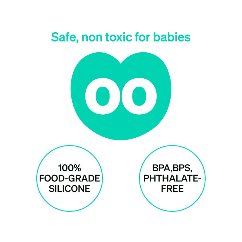 Love Noobs Easy Grip Baby Teething Toothbrush for 4-12 Months by LoveNoobsâ„¢, Safe Design, Gentle Bristles for Sensitive Gums, BPA Free Food-Grade Silicone Toothbrush Teether, Green - Image 5