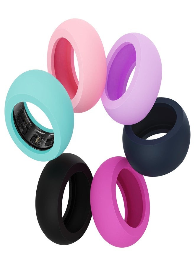 AWINNER Silicone Ring Cover Compatible for Samsung Galaxy Ring,Protective Ring Case, Sizes 5-13,Elastic Ring for Working Out, Set of 6 (Mixed Color, M (9/10/11)) - Image 1
