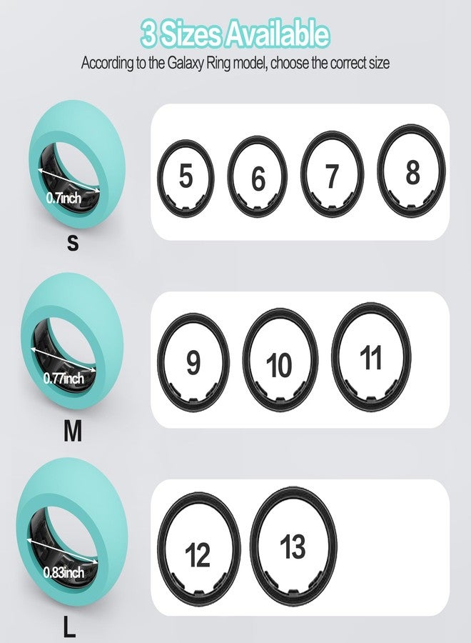 AWINNER Silicone Ring Cover Compatible for Samsung Galaxy Ring,Protective Ring Case, Sizes 5-13,Elastic Ring for Working Out, Set of 6 (Mixed Color, M (9/10/11)) - Image 2