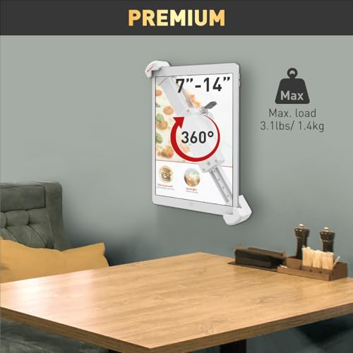 Barkan Lockable Tablet Mount Holder for 7-14 inch Devices, Anti-Theft, Fixed, 360 Degree Rotation Bracket, fits Apple iPad/Air/Mini, Samsung Galaxy Tab, Fire HD 7/8 / 10 - Image 2