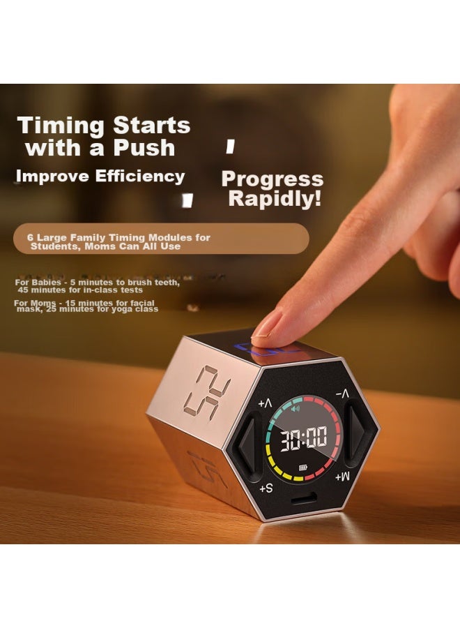Llano Back-to Flip Timer, Learning Children's Self-discipline Time Management Device, Timer With Visual Clock, Countdown Alarm, Office Kitchen Sports Time Management, Small Square Gift - Image 3