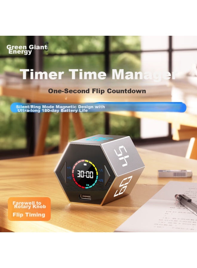 Llano Back-to Flip Timer, Learning Children's Self-discipline Time Management Device, Timer With Visual Clock, Countdown Alarm, Office Kitchen Sports Time Management, Small Square Gift - Image 1
