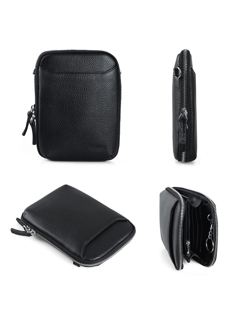 SYOSI Leather Crossbody Cell Phone Purse for Women, Leather Cell Phone Purse Wallet, Cute Crossbody Bag, Women's Small Zip Around Crossbody Wallet Bags, Compact Travel-Size Cell Phone Holder Purse  - Image 4