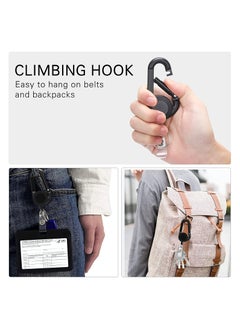KASTWAVE Retractable Key-Chain Badge Reel 3 PCS Heavy Duty Retractable Key Chain Metal Retractable Badge Holder with Belt Clip Key Ring Used for Business Card Key Chain ID Card Badge Holder Black  - Image 2