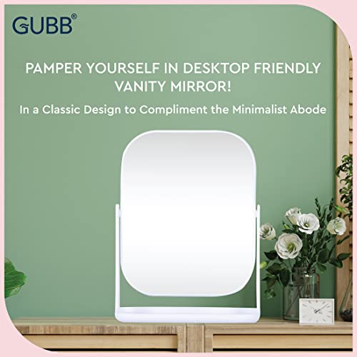 GUBB Plastic Desktop Friendly Vanity Mirror Travel-Friendly,Adjustable,Water Proof,Durable,Lightweight,Perfect Accessory For Bathroom & Bedroom Desk,Tabletop Makeup Mirror(Rectangular,Silver)Unframed - Image 4