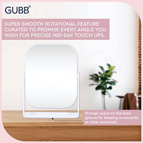 GUBB Plastic Desktop Friendly Vanity Mirror Travel-Friendly,Adjustable,Water Proof,Durable,Lightweight,Perfect Accessory For Bathroom & Bedroom Desk,Tabletop Makeup Mirror(Rectangular,Silver)Unframed - Image 3