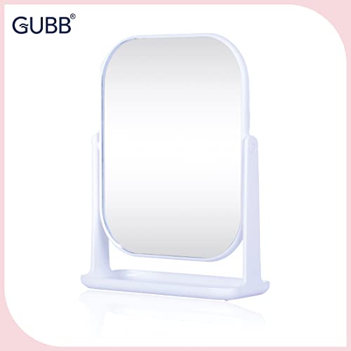 GUBB Plastic Desktop Friendly Vanity Mirror Travel-Friendly,Adjustable,Water Proof,Durable,Lightweight,Perfect Accessory For Bathroom & Bedroom Desk,Tabletop Makeup Mirror(Rectangular,Silver)Unframed - Image 2