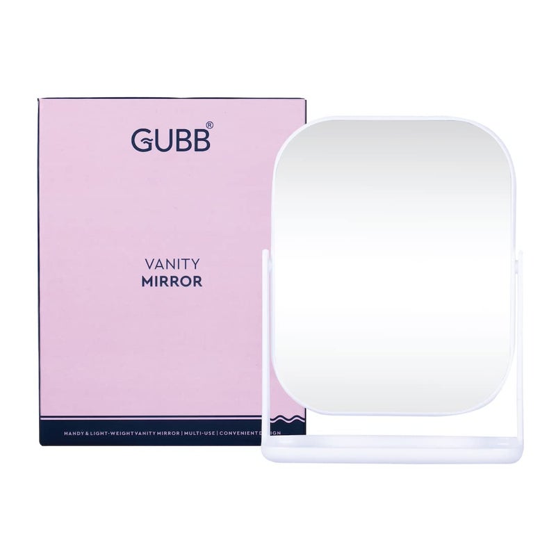 GUBB Plastic Desktop Friendly Vanity Mirror Travel-Friendly,Adjustable,Water Proof,Durable,Lightweight,Perfect Accessory For Bathroom & Bedroom Desk,Tabletop Makeup Mirror(Rectangular,Silver)Unframed - Image 5