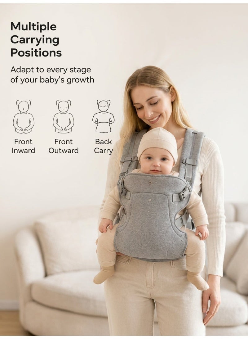 Hirospace Multifunctional Baby Carrier with Lumbar Stool, Adjustable Ergonomic Infant Carrier, Breathable Front & Back Carry Wraps, Comfortable for Newborn to 36 Months Babies, One Size Fits All - Image 4