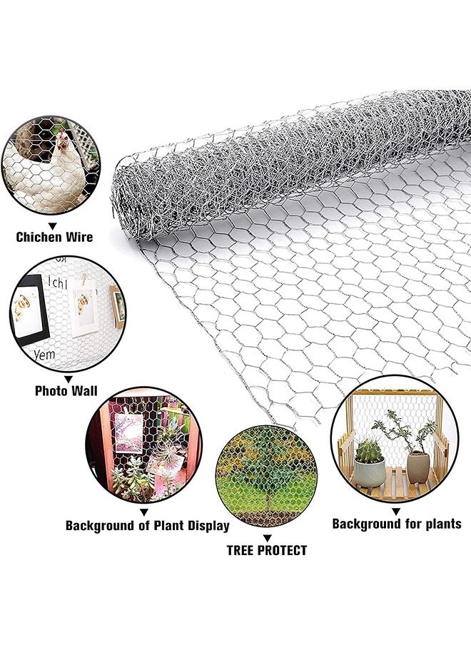 Generic - Garden Plants Fence 1×25m Cat Safety Net Hexagonal Bird Cage Netting Big Metal Chicken Wire Mesh for Craft Projects Gardening Home Decoration - Image 1