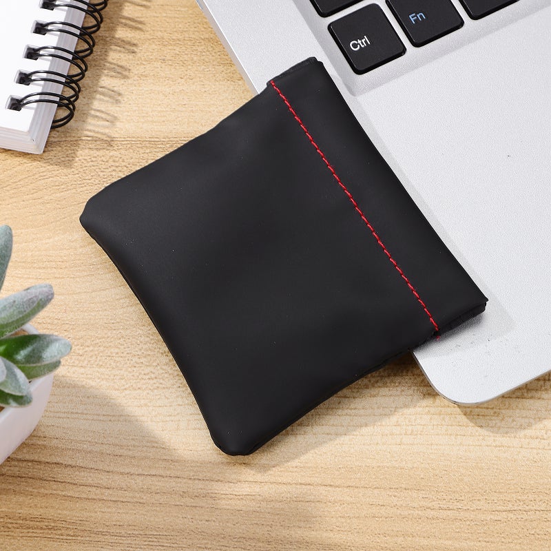 1pc Portable PU Earphone Headphone Bag Mini Hearing-aid Storage Bag USB Cable Carrying Case - Image 4