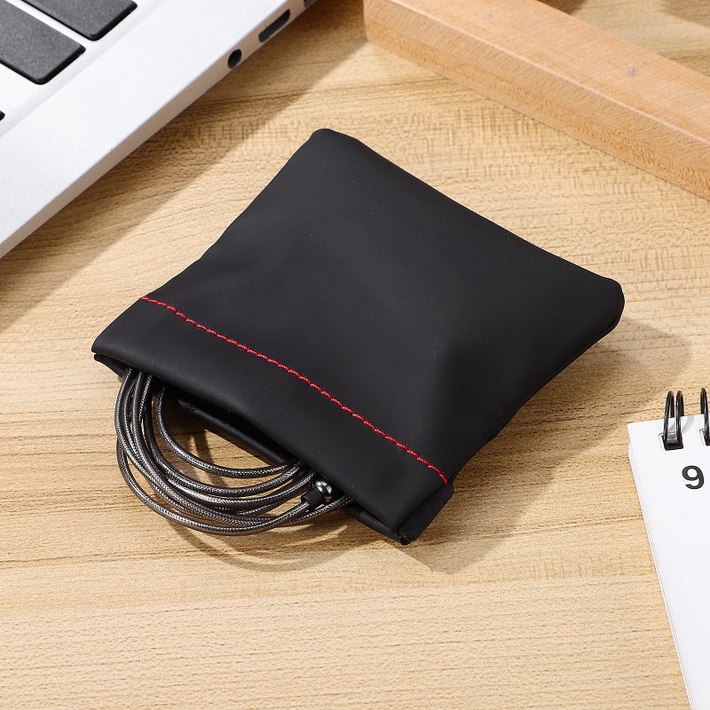 1pc Portable PU Earphone Headphone Bag Mini Hearing-aid Storage Bag USB Cable Carrying Case - Image 5