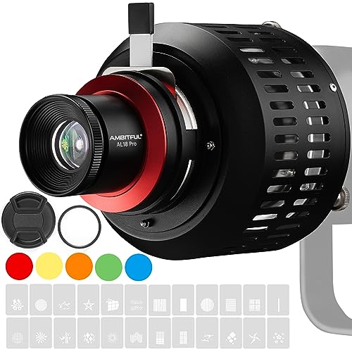 AMBITFUL AL-18 Pro Bowens Mount Conical Snoot Kit with 50mm Lens,Video Artist Modelling Shape Light Studio use for LED Video Light/Continuous Output Light - Image 1