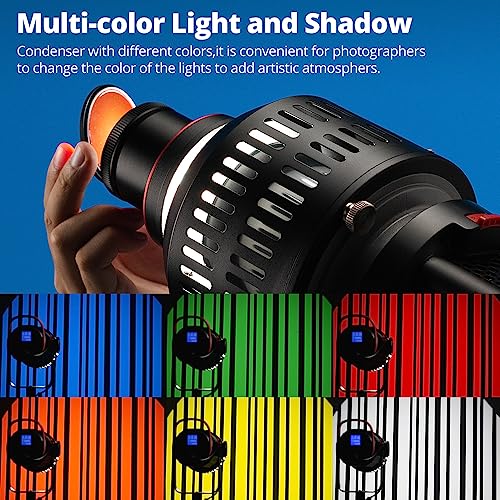 AMBITFUL AL-18 Pro Bowens Mount Conical Snoot Kit with 50mm Lens,Video Artist Modelling Shape Light Studio use for LED Video Light/Continuous Output Light - Image 5