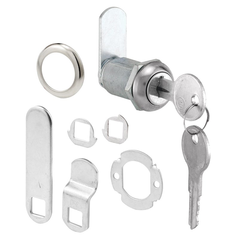 Prime-Line U 9945 Drawer and Cabinet Lock – Secure Important Files and Drawers, 1 1/8 In., Diecast Stainless Steel, Fits on 13/16 In. Max Panel Thickness (Single Pack) - Image 1