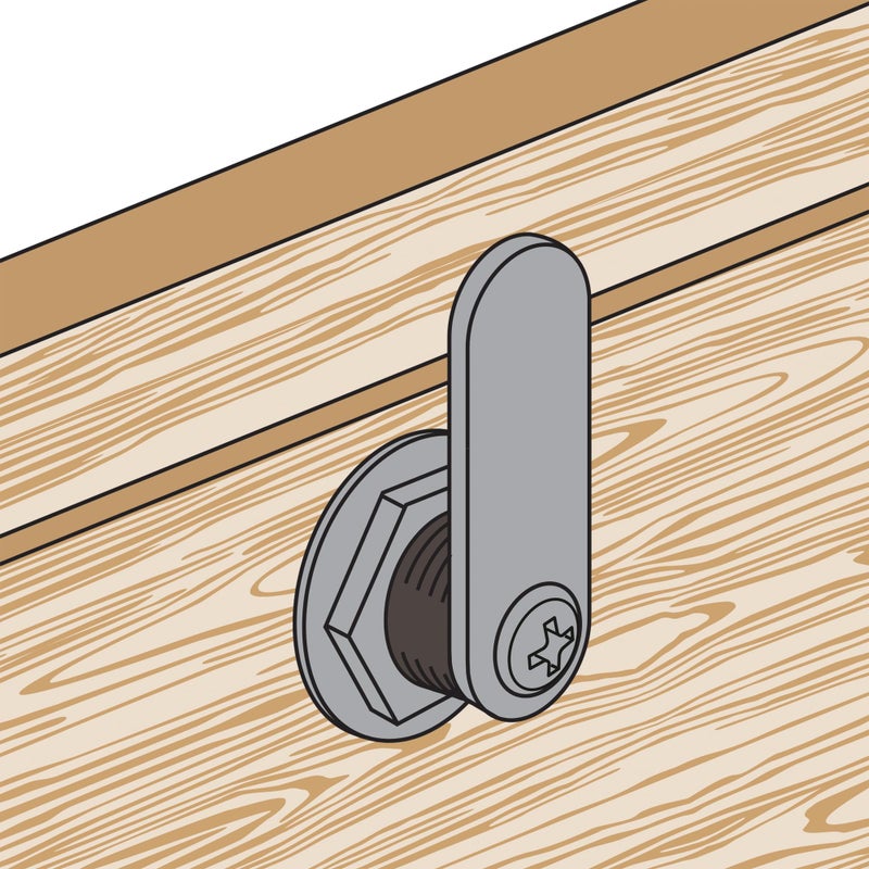 Prime-Line U 9945 Drawer and Cabinet Lock – Secure Important Files and Drawers, 1 1/8 In., Diecast Stainless Steel, Fits on 13/16 In. Max Panel Thickness (Single Pack) - Image 3