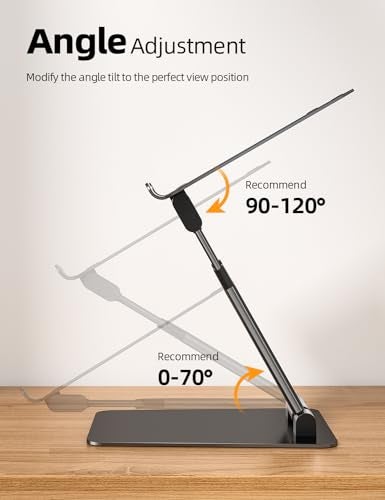 Nulaxy Height Adjustable Laptop Stand for Desk, Dual Foldable Aluminum Computer Riser, Pull Out Design Ergonomic Sit to Notebook Holder Convertor, Compatible with All 10-17" Laptops, Tablets, Gray - Image 4