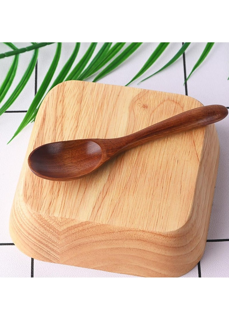 أوزيغالور ملعقة عسل مقاس 5.70 بوصة، طقم طعام خشبي مكون من 7 قطع، ملاعق صغيرة للطبخ والخلط، أدوات مطبخ صديقة للبيئة. - Image 3