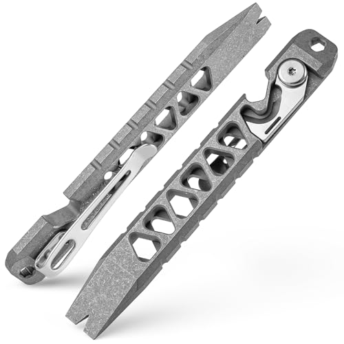 TISUR Titanium EDC Pry Bar, Keychain Pry Bar Multitool With Bottle Opener, Pocket Small Crowbar for Men Outdoor - Image 1