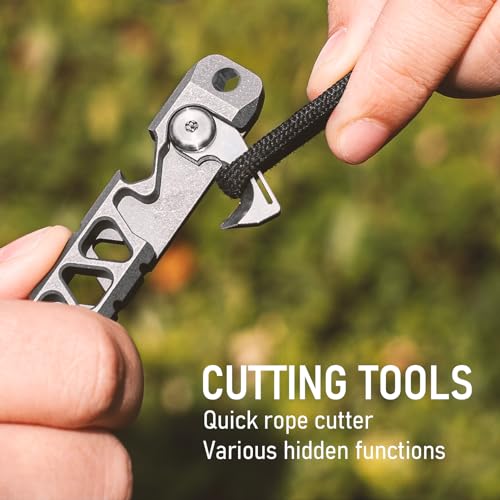 TISUR Titanium EDC Pry Bar, Keychain Pry Bar Multitool With Bottle Opener, Pocket Small Crowbar for Men Outdoor - Image 4