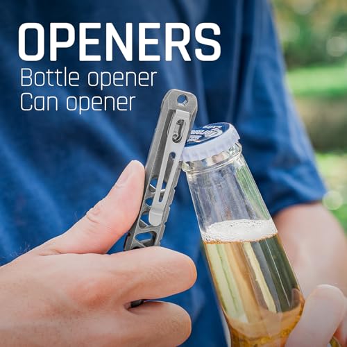 TISUR Titanium EDC Pry Bar, Keychain Pry Bar Multitool With Bottle Opener, Pocket Small Crowbar for Men Outdoor - Image 3