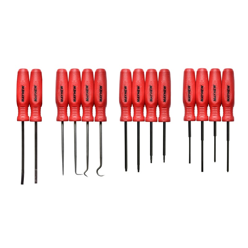 Mayhew Tools 31014F Micro Screwdriver 14Piece Set Red