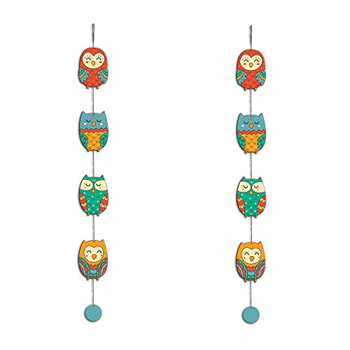 Artvibes Cute Owls Decorative MDF Wooden Wall Art for Home | Art For Wall | Door Decoration Items | Paintings For Wall | Aesthetic Wooden Decor | Handcrafted Art | Ideal Gifts (WH_5201N), Set of 2 - Image 1