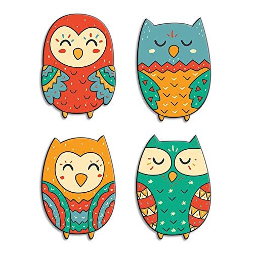 Artvibes Cute Owls Decorative MDF Wooden Wall Art for Home | Art For Wall | Door Decoration Items | Paintings For Wall | Aesthetic Wooden Decor | Handcrafted Art | Ideal Gifts (WH_5201N), Set of 2 - Image 4