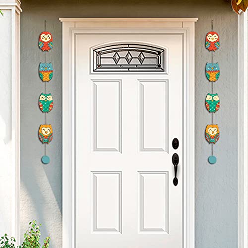 Artvibes Cute Owls Decorative MDF Wooden Wall Art for Home | Art For Wall | Door Decoration Items | Paintings For Wall | Aesthetic Wooden Decor | Handcrafted Art | Ideal Gifts (WH_5201N), Set of 2 - Image 2