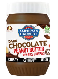 American Harvest Dark Chocolate Peanut Butter With Rice Crispies 510g 
