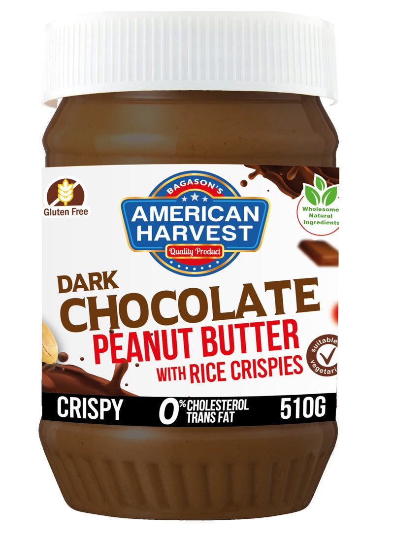 American Harvest Dark Chocolate Peanut Butter With Rice Crispies 510g 