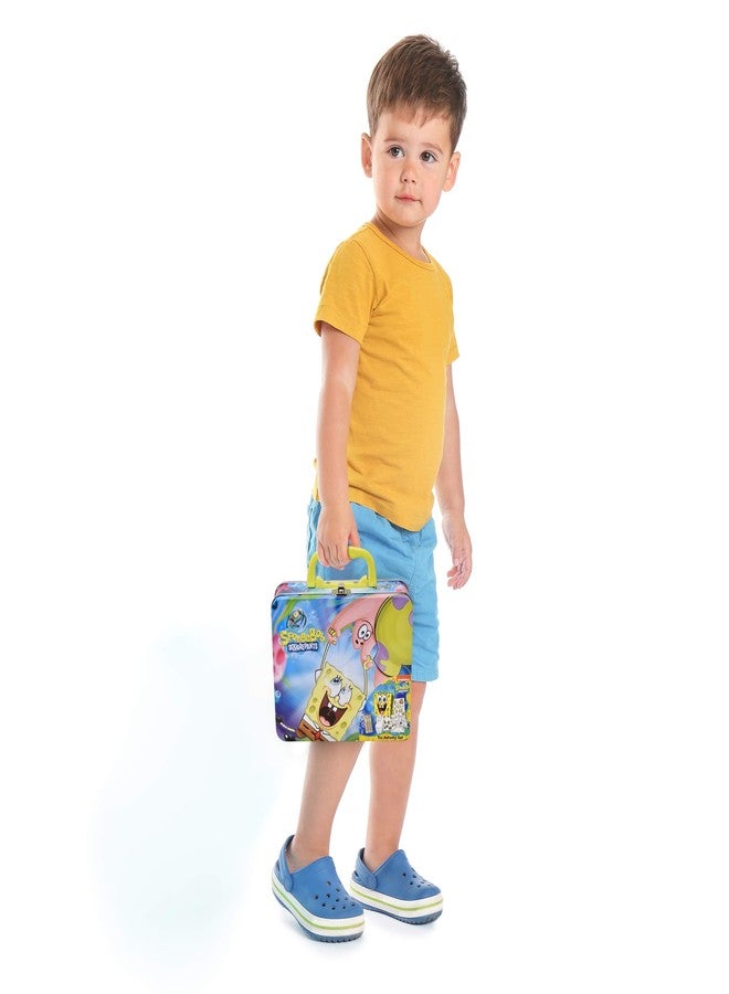 SpongeBob Squarepants Coloring and Activity Tin Box for Kids, with Crayons, Stickers, Sketch Pad, Mess Free Crafts Color Kit for Toddlers, Boys, and Girls Bookmark Included - Image 4