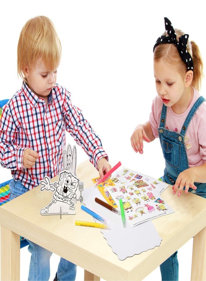 SpongeBob Squarepants Coloring and Activity Tin Box for Kids, with Crayons, Stickers, Sketch Pad, Mess Free Crafts Color Kit for Toddlers, Boys, and Girls Bookmark Included - Image 5