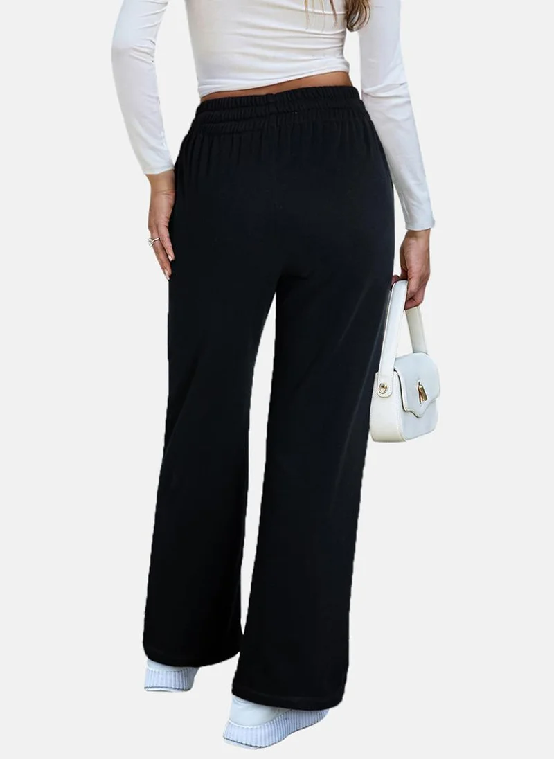 يونيكي Black Solid Casual Trouser