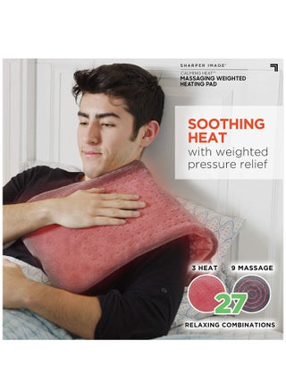 Massaging Weighted Heating Pad by Sharper Image Electric Heating Pad with Massaging Vibrations, Auto Off ,12 Settings 3 Heat, 9 Massage 27 Relaxing Combinations 12 x 24 - pzsku/Z13AF19EB8D80CAD021FFZ/45/_/1671177278/ca26c65f-732f-431f-966f-c4afd0b8ae4a