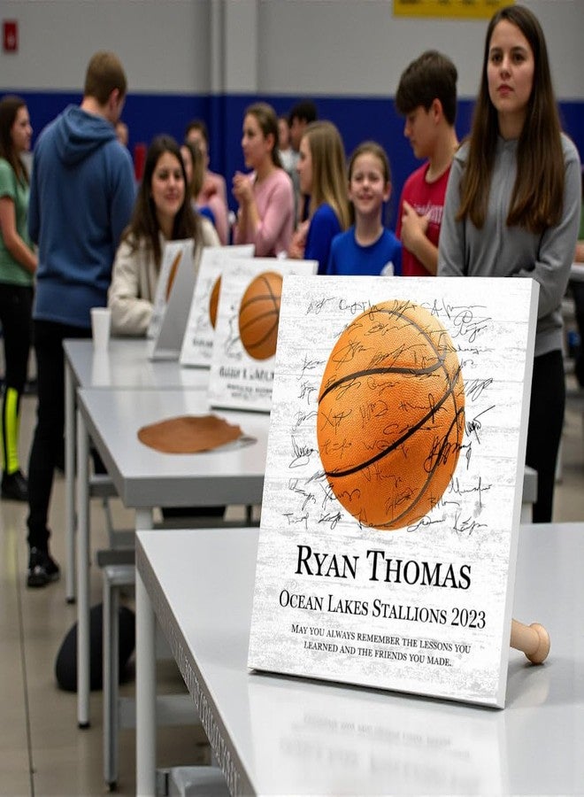 Broad Bay Basketball Recognition Award Trophy or Coach Gift Plaque - Signable Sports Award for Players, Senior Season Gift, Recognition or Team Coaches - 10.5x10.5 Inches - Image 2
