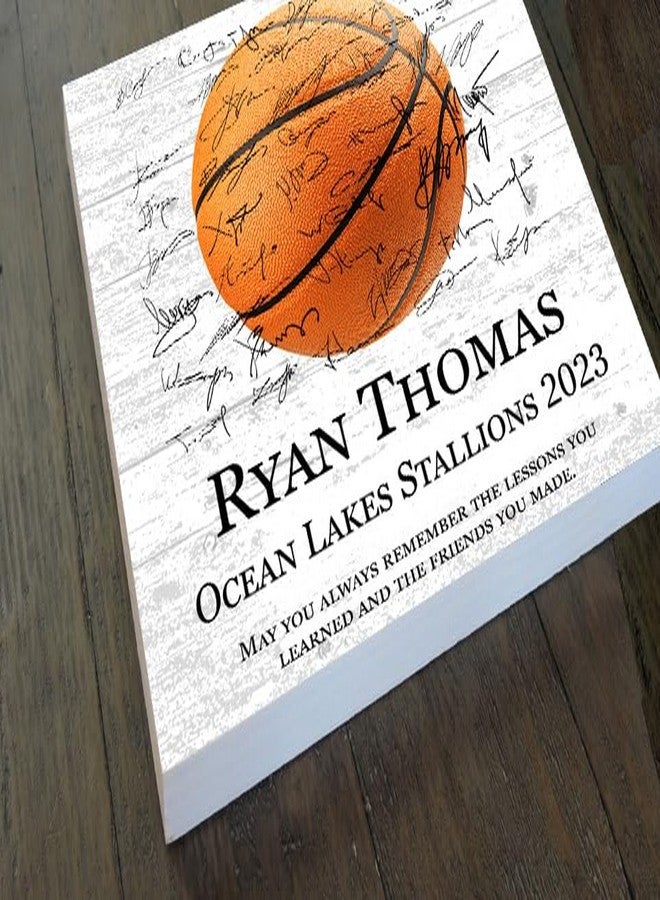 Broad Bay Basketball Recognition Award Trophy or Coach Gift Plaque - Signable Sports Award for Players, Senior Season Gift, Recognition or Team Coaches - 10.5x10.5 Inches - Image 4