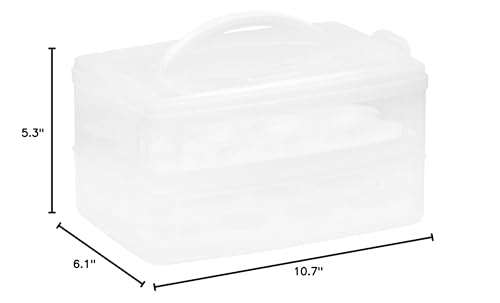 Snapware Snap 'N Stack Portable Storage Carrier with Lid for Eggs  BPA-Free Egg Holders  Dessert Carrier with Stackable Trays  Microwave  Freezer and Dishwasher Safe(Clear) - Image 3