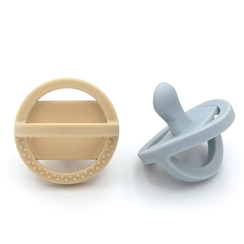 doddle & co. Doodle & Co. London Classic Pacifier For New Born Babies | BPA Free Angled Shape 100% Silicone For Infants With & Without Teeth | Helps Promote Healthy Oral Development | 0+ Months |Smash Cake/Cloud 9 - Image 1