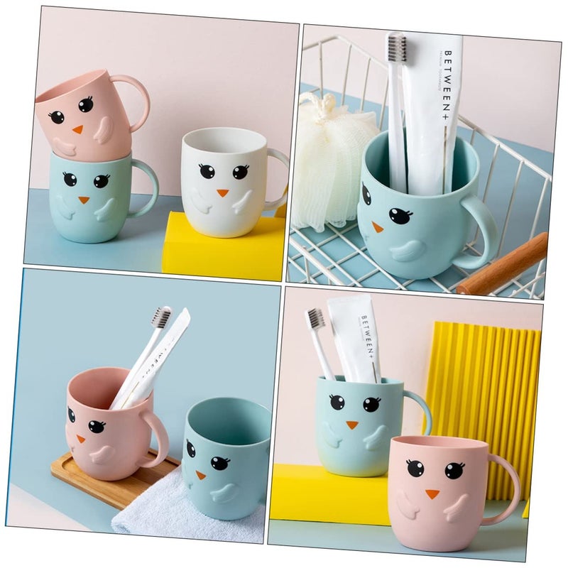 4 Pc Frosted Toothbrush Cups For Boys And Girls Adorable Wash Cups Simple Design - Image 5