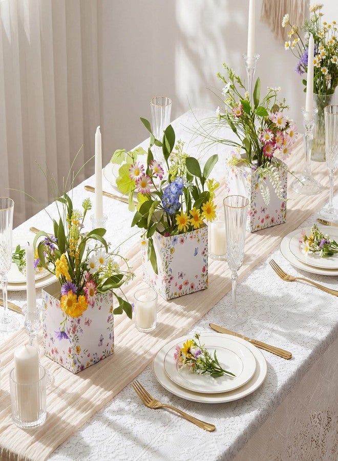 Giegxin 6 Sets Baby in Bloom Baby Shower Decorations Wildflower Table Centerpieces a Little Wildflower is on The Way Artificial Spring Flower with Paper Boxes for Floral Wedding Birthday Party Decor - Image 2