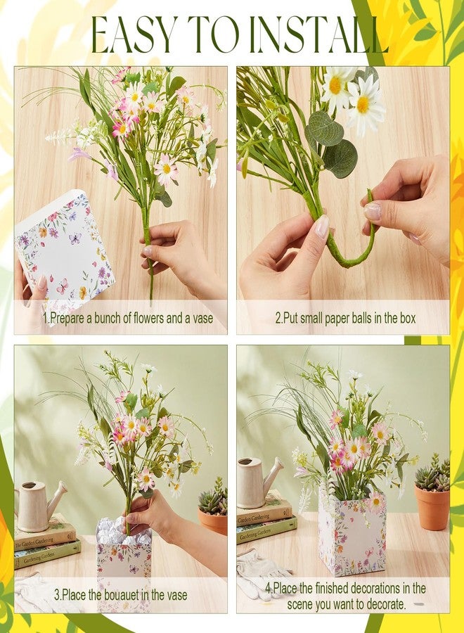 Giegxin 6 Sets Baby in Bloom Baby Shower Decorations Wildflower Table Centerpieces a Little Wildflower is on The Way Artificial Spring Flower with Paper Boxes for Floral Wedding Birthday Party Decor - Image 5