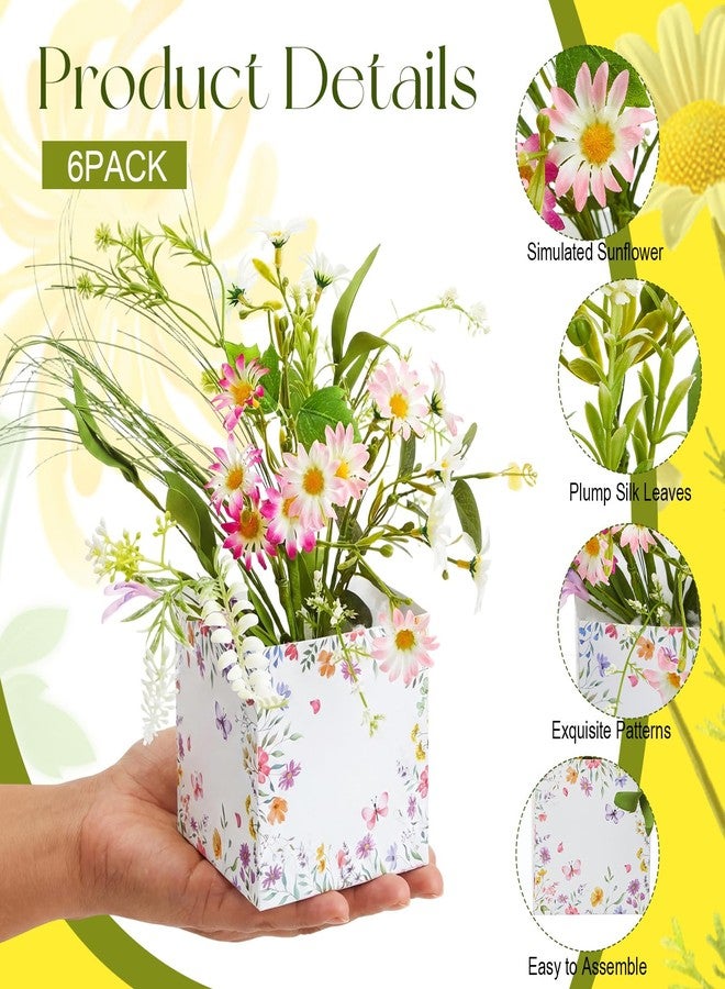 Giegxin 6 Sets Baby in Bloom Baby Shower Decorations Wildflower Table Centerpieces a Little Wildflower is on The Way Artificial Spring Flower with Paper Boxes for Floral Wedding Birthday Party Decor - Image 4
