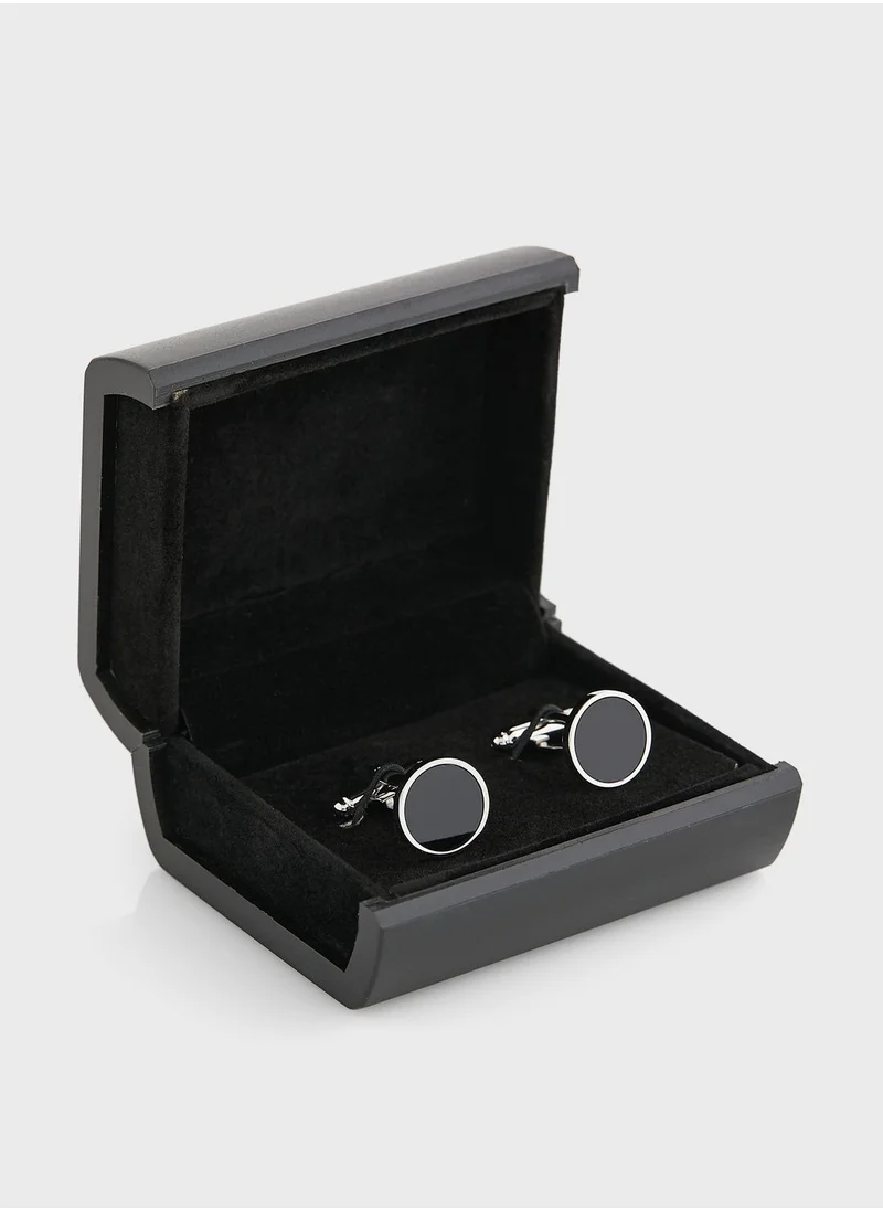 Robert Wood Bround Inlay Cufflinks In Giftbox
